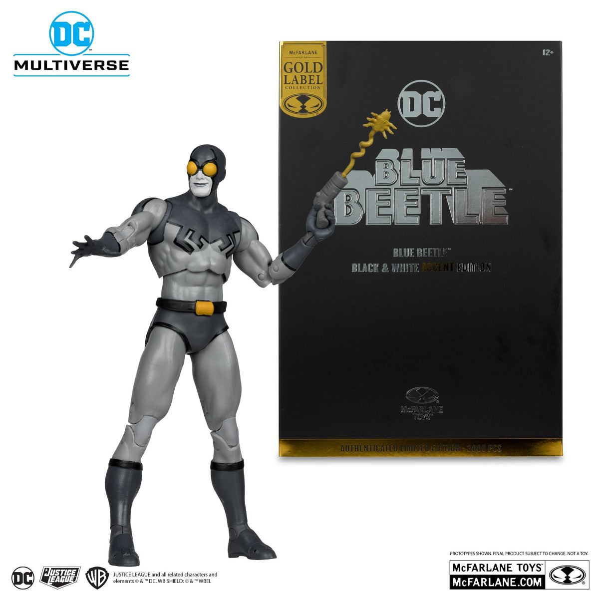 DC Multiverse Classic Blue Beetle 7 Inch Action Figure - Blue Beetle (B&W) (Gold Label)