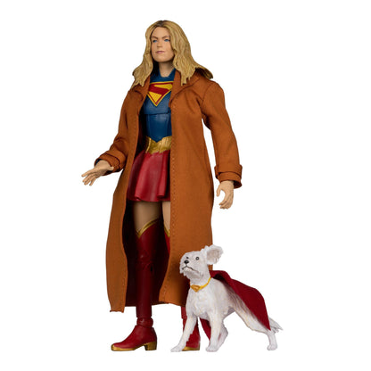 DC Multiverse 7 Inch Deluxe Theatrical Supergirl Movie Action Figure - Supergirl & Krypto (Gold Label)