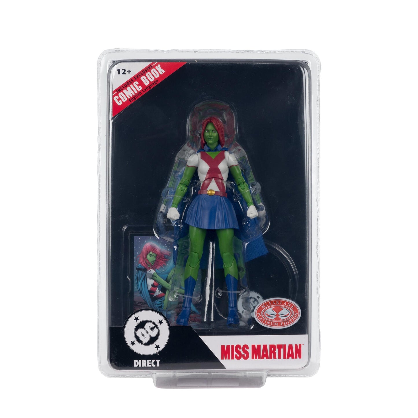 DC Direct 7 Inch Action Figure Page Punchers Wave 12 - Miss Martian (Red Platinum)