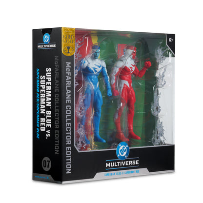 DC McFarlane Collector Edition 7 Inch Action Figure 2 Pack - Superman Blue Vs Superman Red