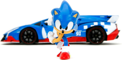 Sonic The Hedgehog with Lamborghini Veneno 1:24 Scale Jada Hollywood Rides Die Cast Vehicle