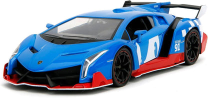 Sonic The Hedgehog with Lamborghini Veneno 1:24 Scale Jada Hollywood Rides Die Cast Vehicle