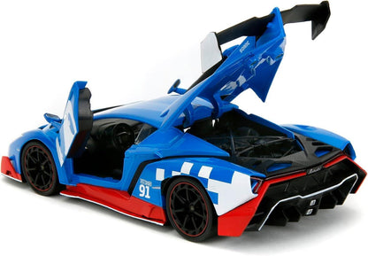Sonic The Hedgehog with Lamborghini Veneno 1:24 Scale Jada Hollywood Rides Die Cast Vehicle