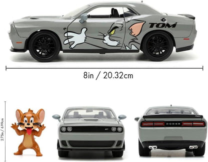 Tom & Jerry Dodge Challenger 1:24 Scale Jada Hollywood Rides Die Cast Vehicle