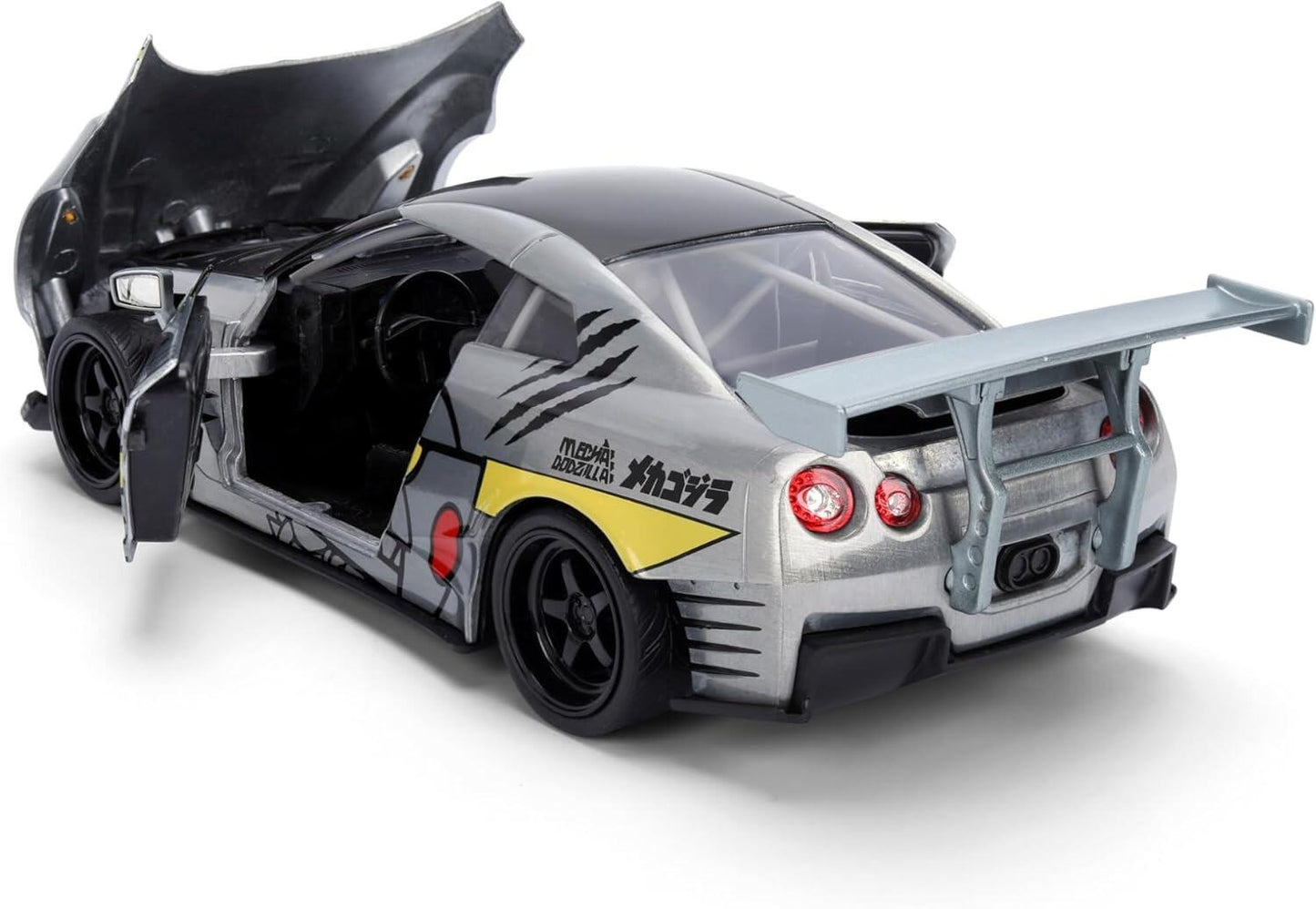 Gozilla Mechagodzilla with 2009 Nissan GT-R (R35) Ben Sopra 1:24 Scale Jada Hollywood Rides Die Cast Vehicle