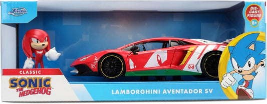 Sonic The Hedgehog - Knuckles with Lamborghini Aventador SV 1:24 Scale Jada Hollywood Rides Die Cast Vehicle