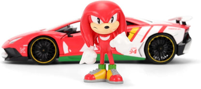 Sonic The Hedgehog - Knuckles with Lamborghini Aventador SV 1:24 Scale Jada Hollywood Rides Die Cast Vehicle