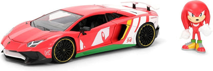Sonic The Hedgehog - Knuckles with Lamborghini Aventador SV 1:24 Scale Jada Hollywood Rides Die Cast Vehicle