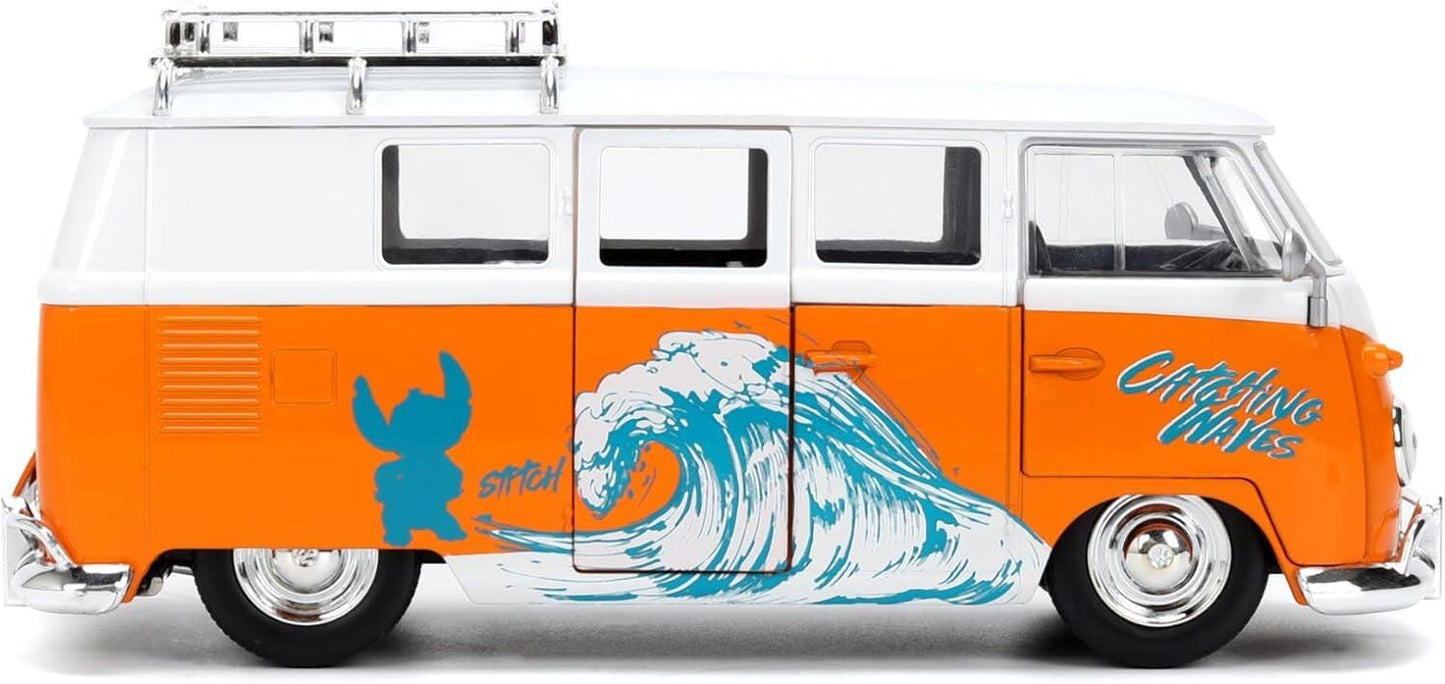 Lilo & Stitch Stitch & 1961 Volkswagen Bus Jada Hollywood Rides Die Cast Vehicle