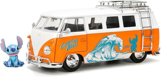 Lilo & Stitch Stitch & 1961 Volkswagen Bus Jada Hollywood Rides Die Cast Vehicle