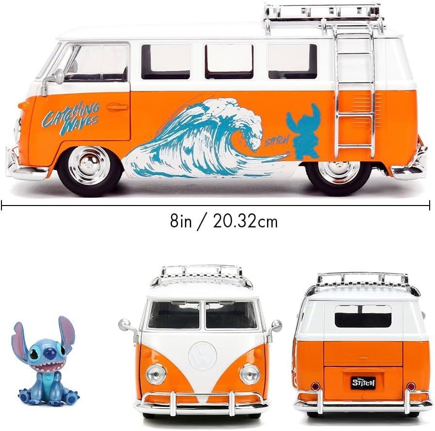 Lilo & Stitch Stitch & 1961 Volkswagen Bus Jada Hollywood Rides Die Cast Vehicle