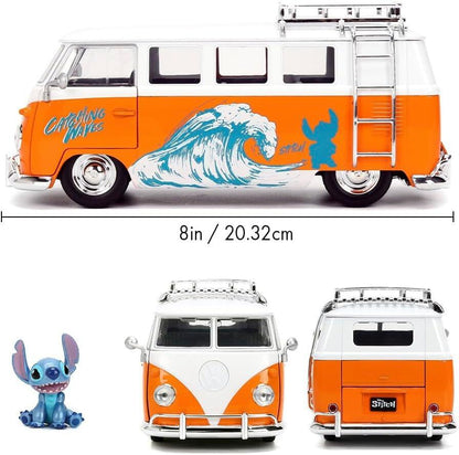 Lilo & Stitch Stitch & 1961 Volkswagen Bus Jada Hollywood Rides Die Cast Vehicle