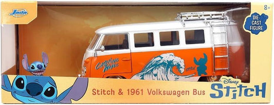 Lilo & Stitch Stitch & 1961 Volkswagen Bus Jada Hollywood Rides Die Cast Vehicle
