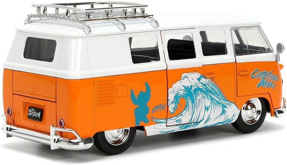 Lilo & Stitch Stitch & 1961 Volkswagen Bus Jada Hollywood Rides Die Cast Vehicle