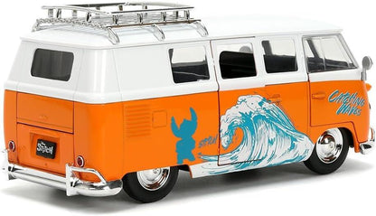 Lilo & Stitch Stitch & 1961 Volkswagen Bus Jada Hollywood Rides Die Cast Vehicle