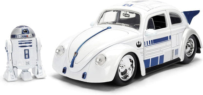 Star Wars 1:24 Scale Jada Hollywood Rides Die Cast Vehicle - R2-D2 & 1959 Volkswagen Drag Beetle
