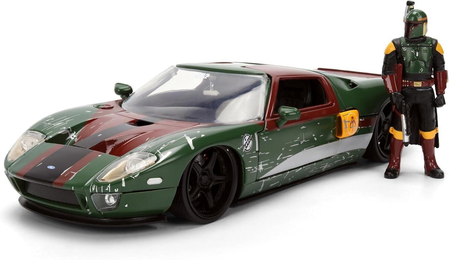 Star Wars 1:24 Scale Jada Hollywood Rides Die Cast Vehicle - Boba Fett & 2005 Ford GT