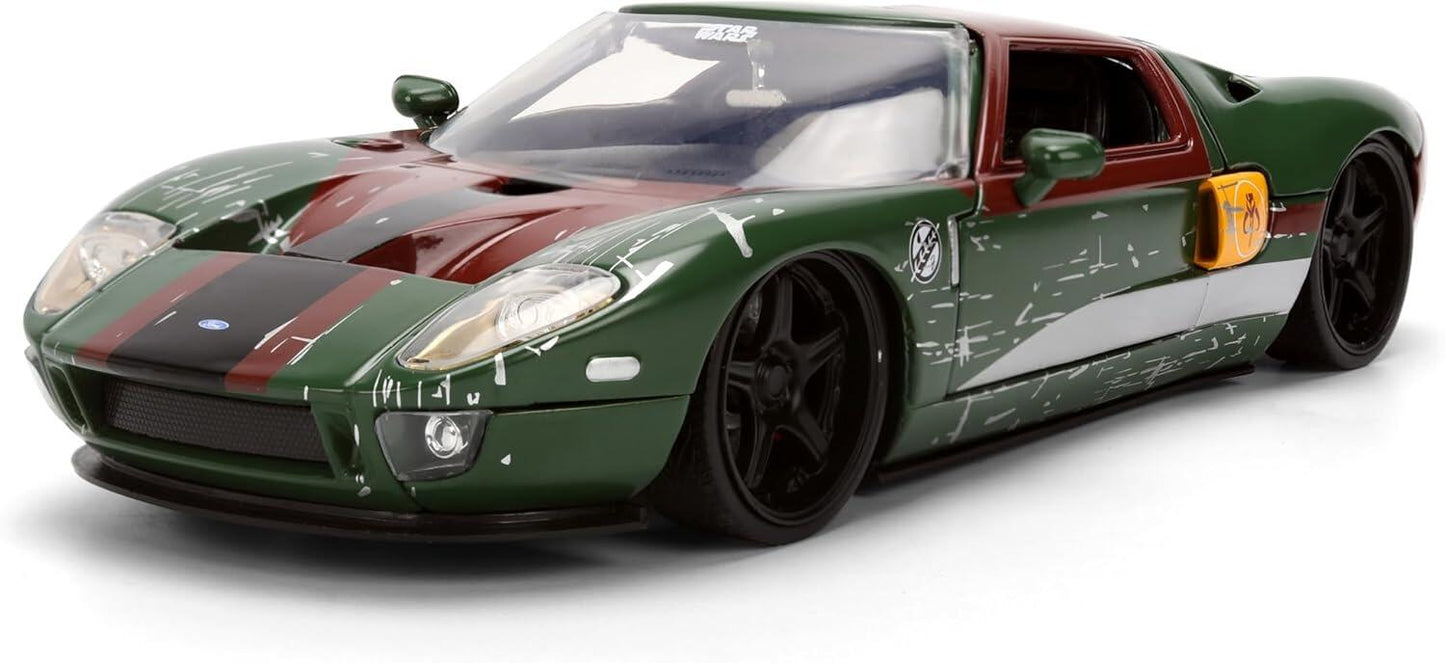 Star Wars 1:24 Scale Jada Hollywood Rides Die Cast Vehicle - Boba Fett & 2005 Ford GT