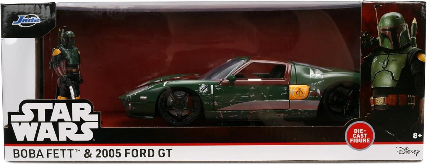 Star Wars 1:24 Scale Jada Hollywood Rides Die Cast Vehicle - Boba Fett & 2005 Ford GT