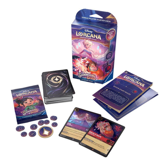 Disney Lorcana Shimmering Skies Trading Card Game - Starter Deck (Elsa & Wreck-It Ralph)