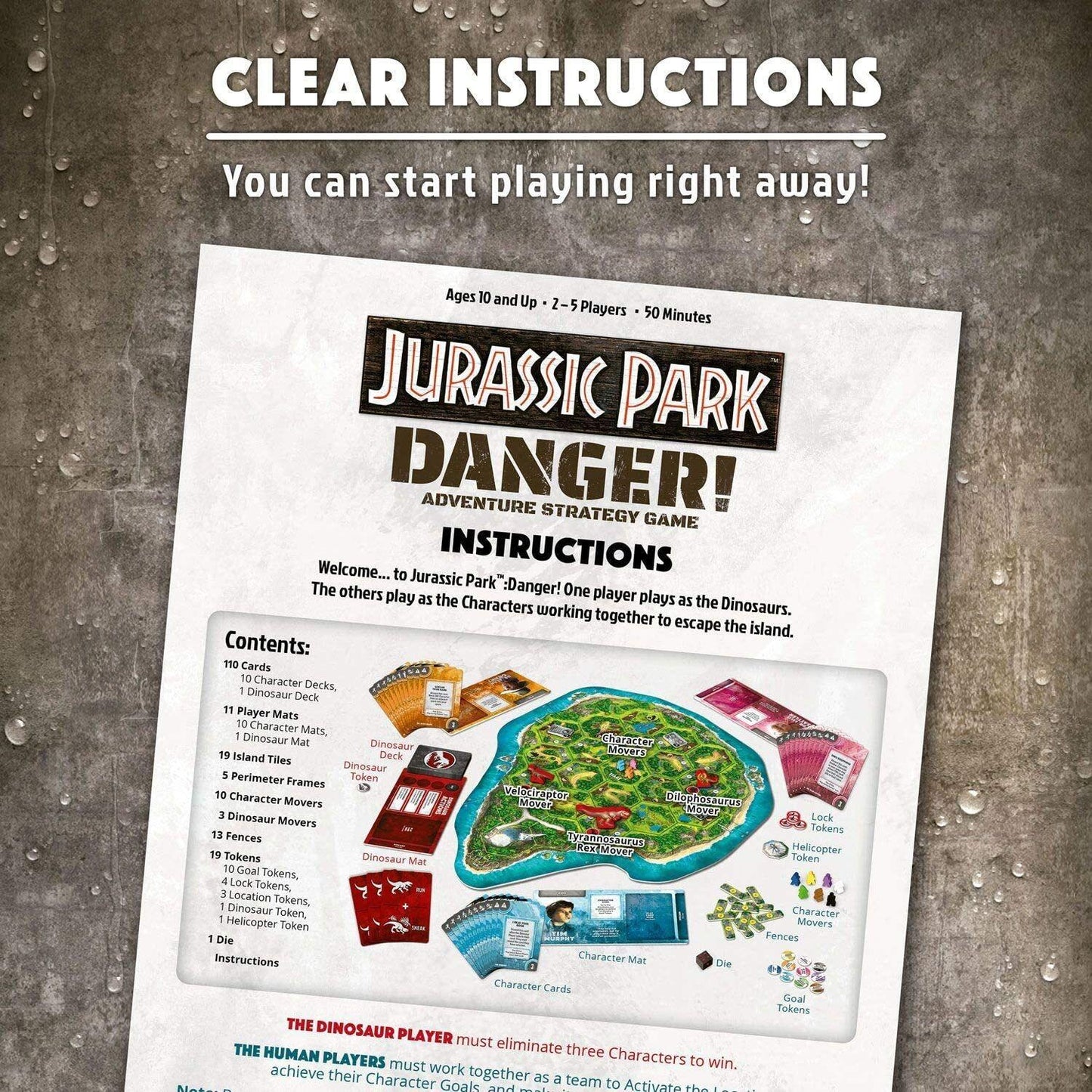 Jurassic Park Danger Adventure Strategy Board Game