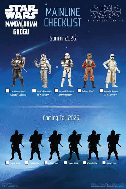 Star Wars Black Series 6 Inch Deluxe Action Figure - The Mandalorian & Grogu With Checklist Print