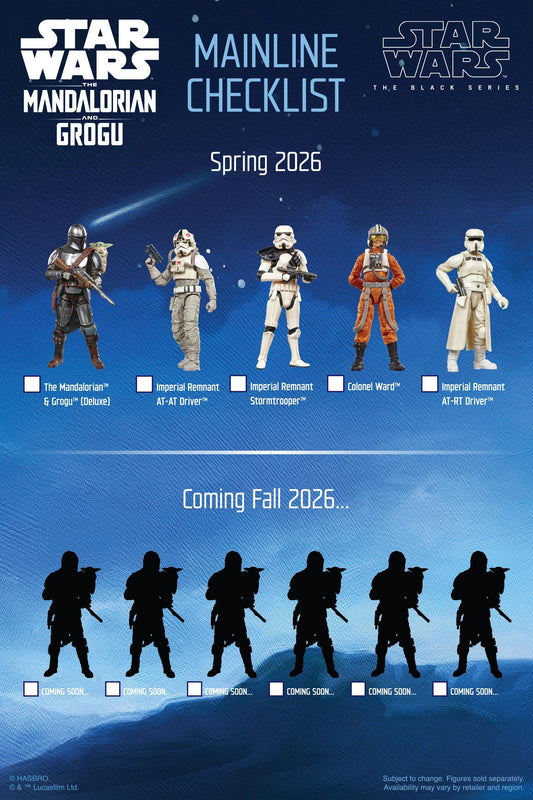 Star Wars Black Series 6 Inch Deluxe Action Figure - The Mandalorian & Grogu With Checklist Print