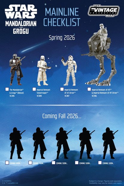 Star Wars The Vintage Collection 3.75 Inch Deluxe Action Figure - The Mandalorian & Grogu With Checklist Print