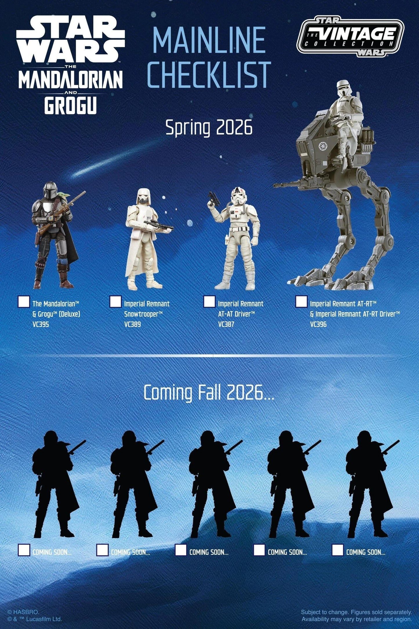 Star Wars The Vintage Collection 3.75 Inch Action Figure Vehicle - Imperial Remnant & AT-RT With Checklist Print