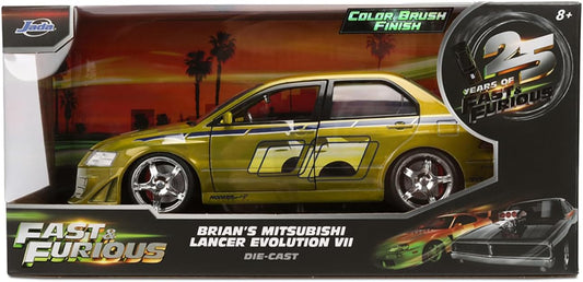Fast & Furious 25th Anniversary 1:24 Scale Jada Hollywood Rides Die Cast Vehicle - Mitsubishi Lancer (Colour Brush)