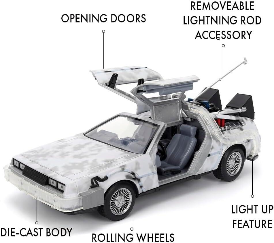 Back To The Future - DeLorean Time Machine (Frosted) 1:24 Scale Jada Hollywood Rides Die Cast Vehicle