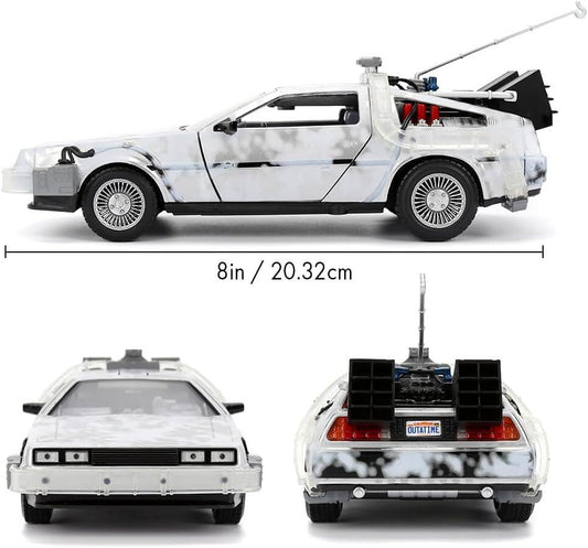 Back To The Future - DeLorean Time Machine (Frosted) 1:24 Scale Jada Hollywood Rides Die Cast Vehicle