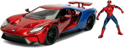 Spider-Man - 2017 Ford GT w/ Spider-Man Hollywood Rides 1:24 Scale Die Cast Vehicle