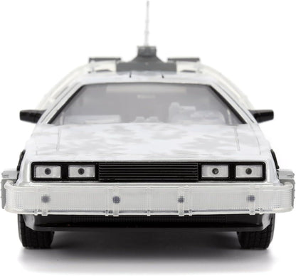 Back To The Future - DeLorean Time Machine (Frosted) 1:24 Scale Jada Hollywood Rides Die Cast Vehicle