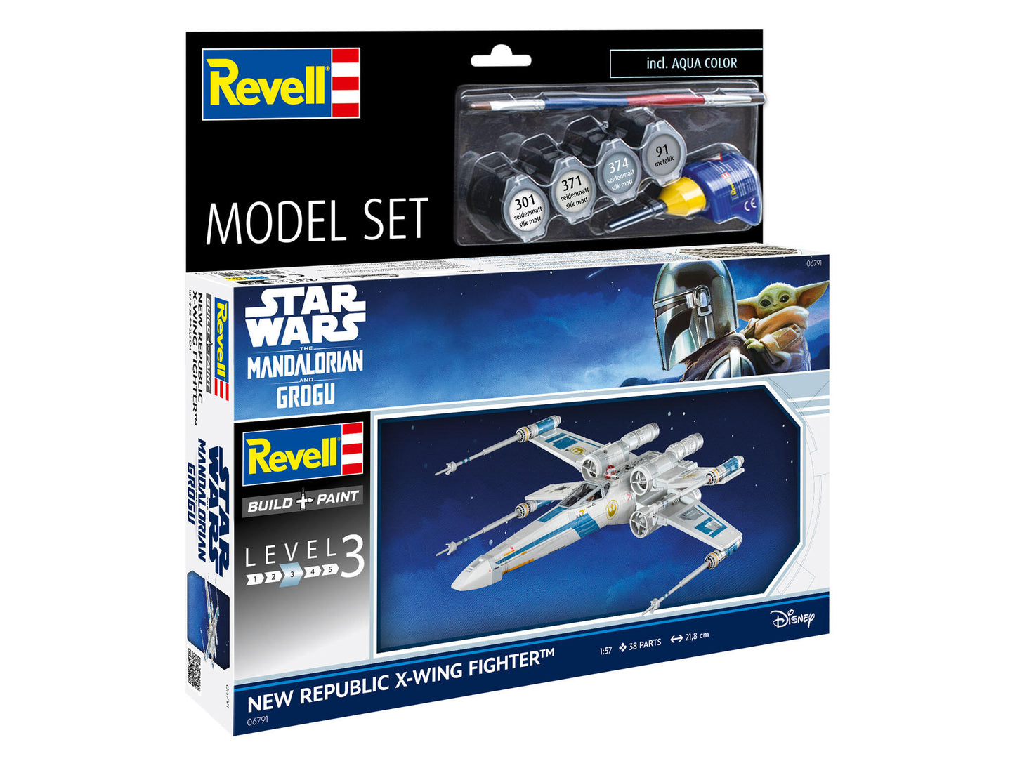 Revell Star Wars 1:57 Scale Mando & Grogu Movie 1/57 Scale Model Set - New Republic X-Wing