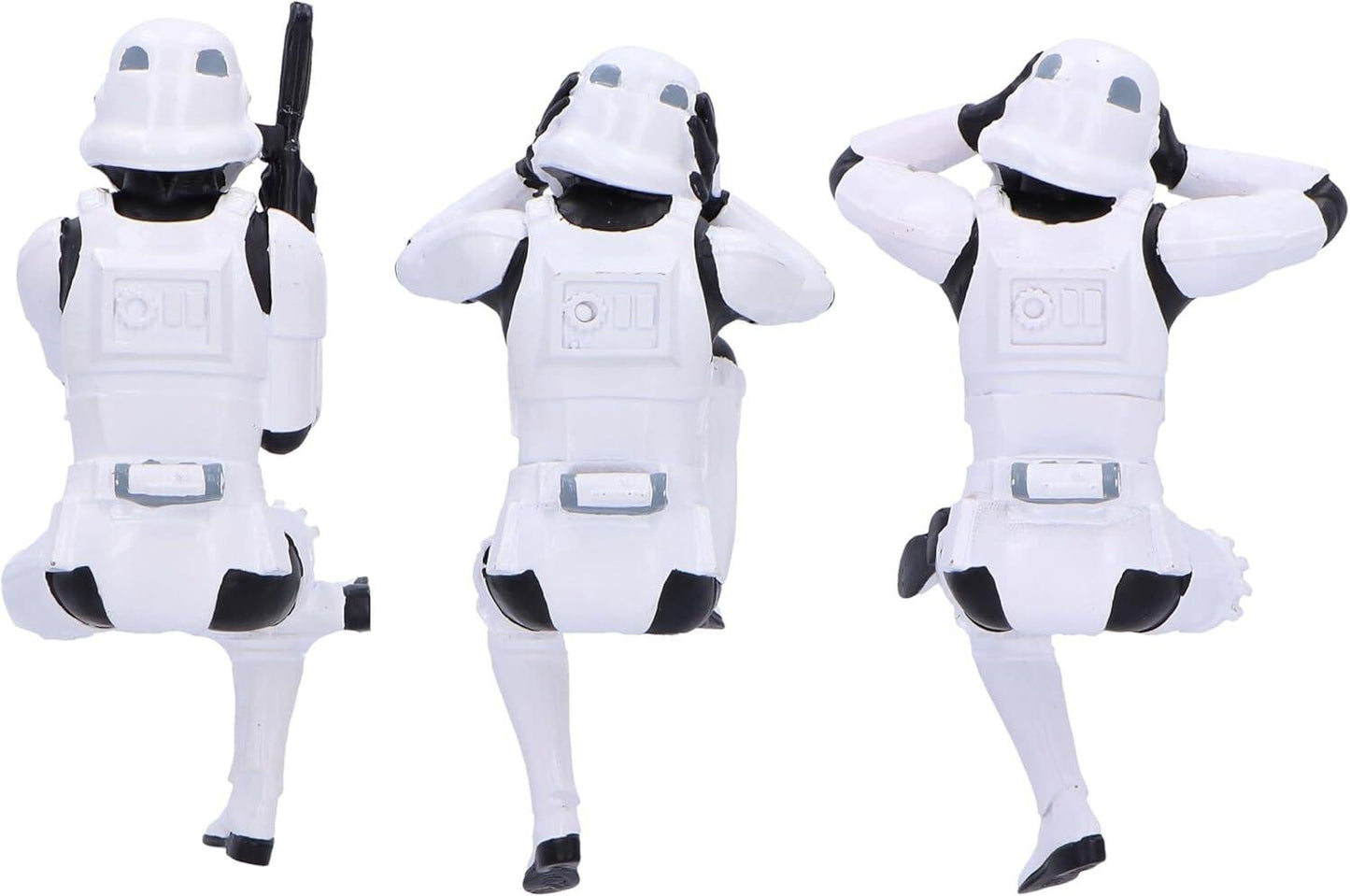 Star Wars The Original Stormtrooper 4.5 Inch Resin Collectible Figurine - Three Wise Stormtroopers (Sitting)