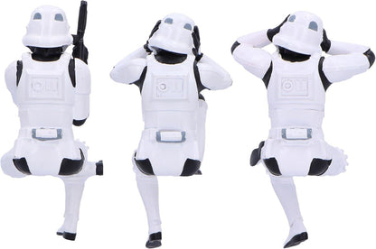 Star Wars The Original Stormtrooper 4.5 Inch Resin Collectible Figurine - Three Wise Stormtroopers (Sitting)
