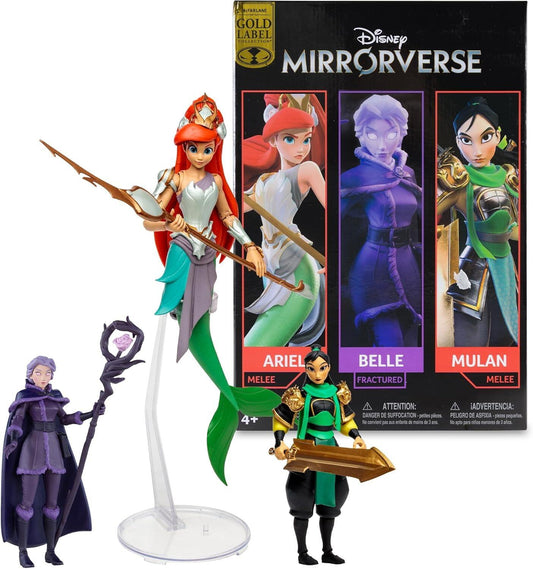 Disney Mirrorverse Action Figure Combo 3-Pack - Ariel, Belle McDuck & Mulan (Gold Label)