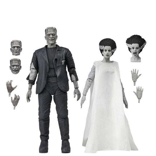 *PRE-ORDER Universal Monsters Ultimate 7 Inch Scale Action Figure 2 Pack - Frankenstein and His Mate (Black And White)