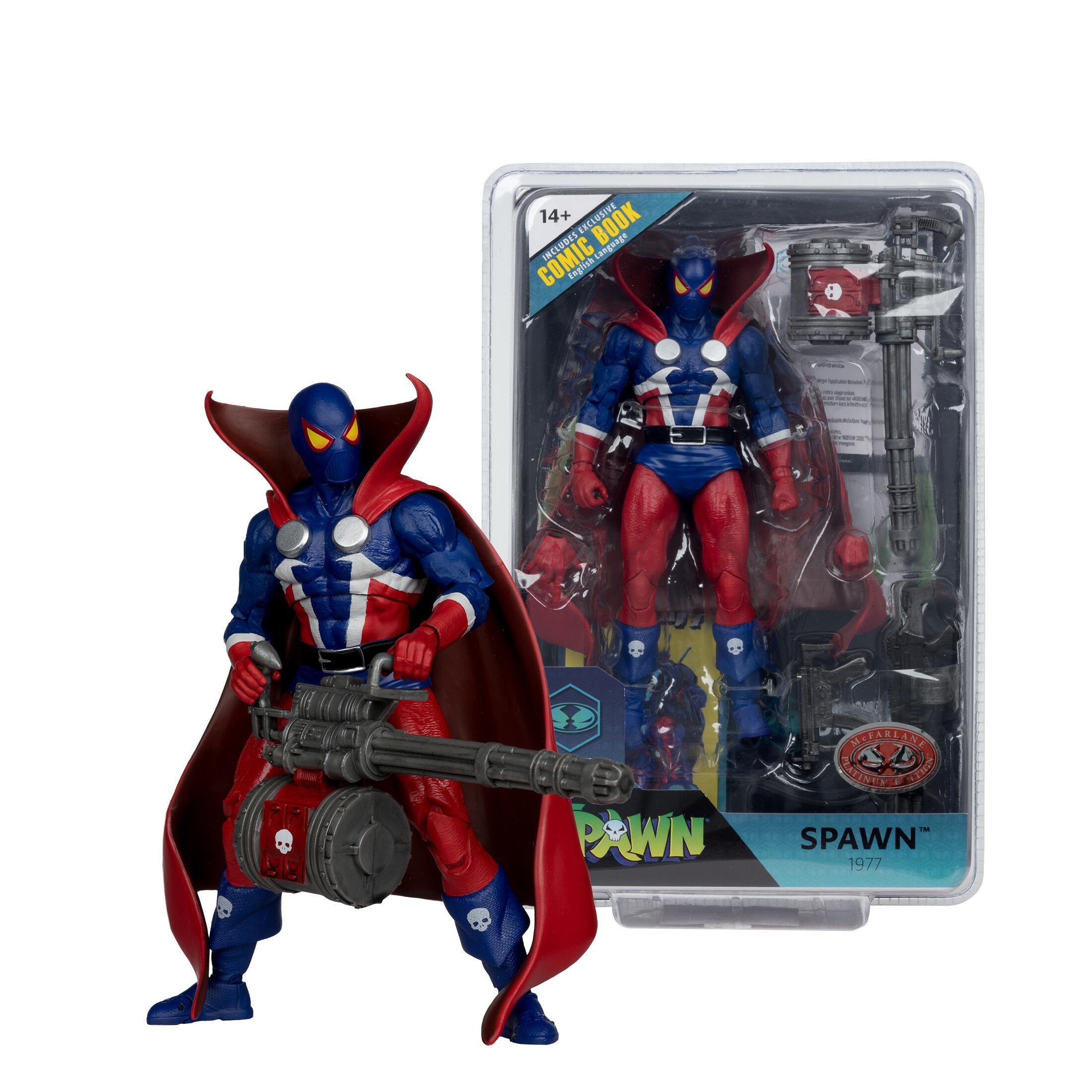 Spawn 7 Inch Action Figure w/ Comic - Spawn 1977 (Red Platinum