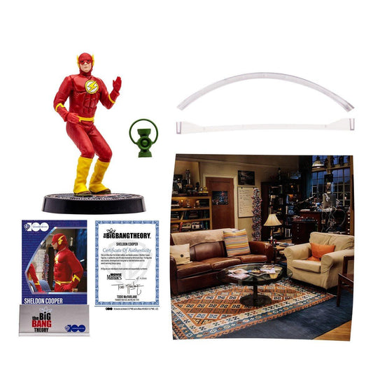 The Big Bang Theory Movie Maniacs WB100 6 Inch Scale Posed Figure - Sheldon Cooper (Flash Costume)