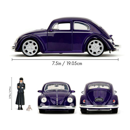 Wednesday - Volkswagen Beetle w/ Wednesday Adams & The Thing Hollywood Rides 1:24 Scale Die Cast Vehicle