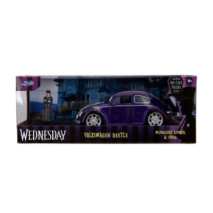 Wednesday - Volkswagen Beetle w/ Wednesday Adams & The Thing Hollywood Rides 1:24 Scale Die Cast Vehicle