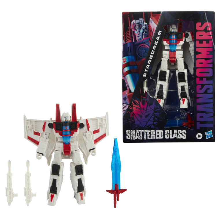 PRE-ORDER Transformers Shattered Glass Voyager Class Action Figure - Starscream (Re-Run)