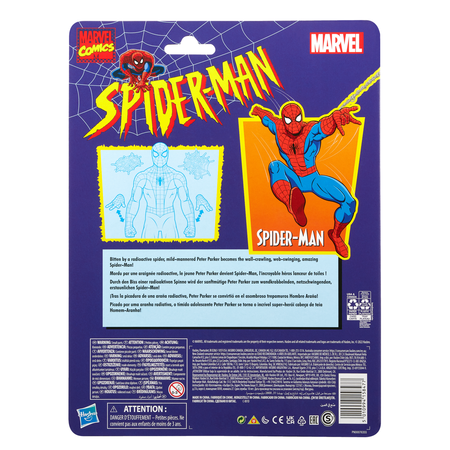 PRE-ORDER Marvel Legends Spider-Man 6-inch Retro Action Figure - Spider-Man (Cel Shaded)