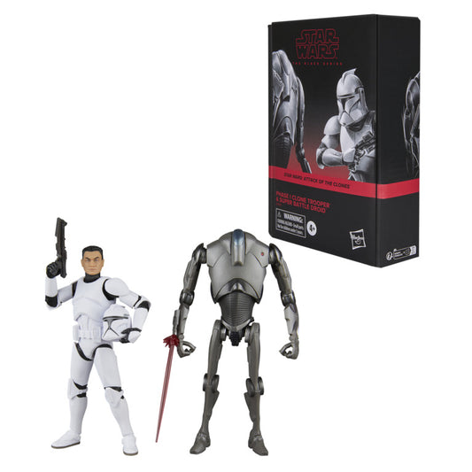 Star Wars Black Series 6 Inch Exclusive Action Figure 2-Pack - Phase I Clone Trooper & Super Battle Droid