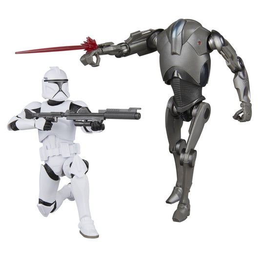 Star Wars Black Series 6 Inch Exclusive Action Figure 2-Pack - Phase I Clone Trooper & Super Battle Droid
