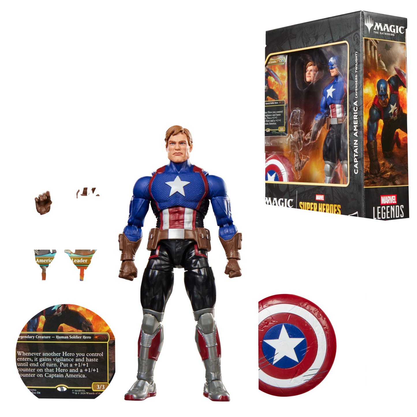 *PRE-ORDER Marvel Legends Magic The Gathering Series 6 Inch Action Figure With Trading Card - Captain America