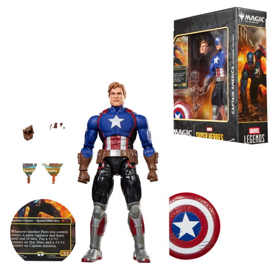 *PRE-ORDER Marvel Legends Magic The Gathering Series 6 Inch Action Figure With Trading Card - Captain America