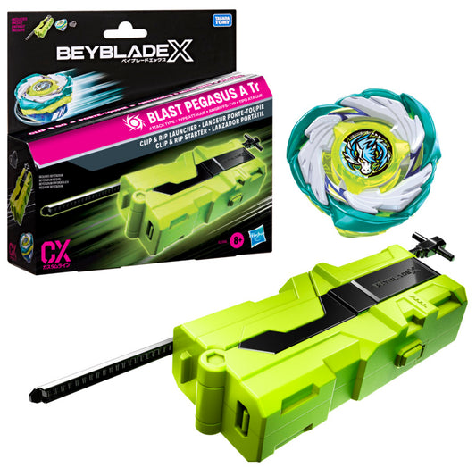 Beyblade X Attack Type Clip & Rip Launcher - Blast Pegasus A